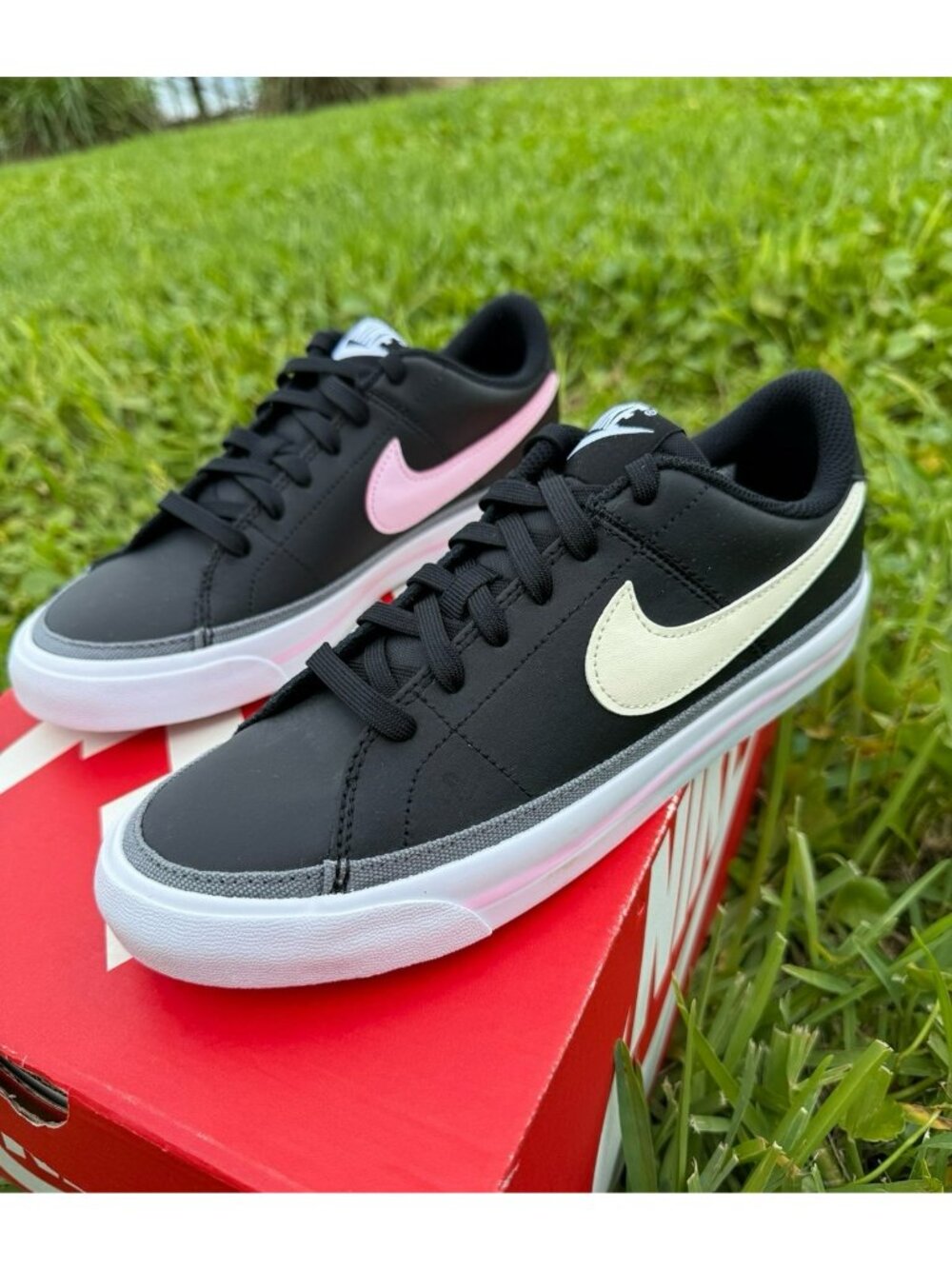 4.5Y | 6 WOMEN'S NIKE COURT LEGACY BLACK PINK / LIGHT YELLOW DC3959-001 BLAZER
